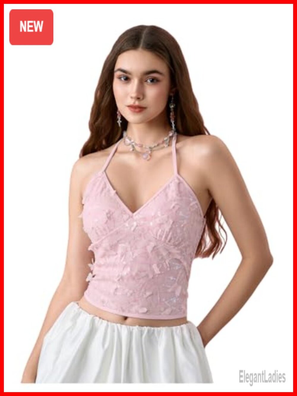 Sequin Halter Cami Crop Top
